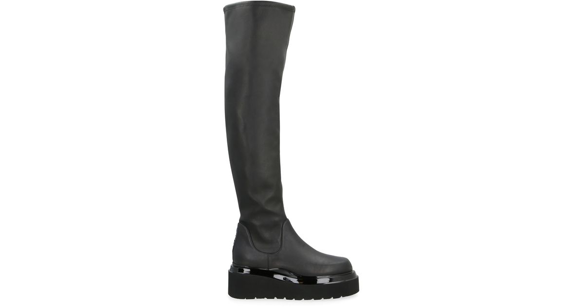 3Juin Amalia Eco-leather Over-the-knee Boots in Black | Lyst