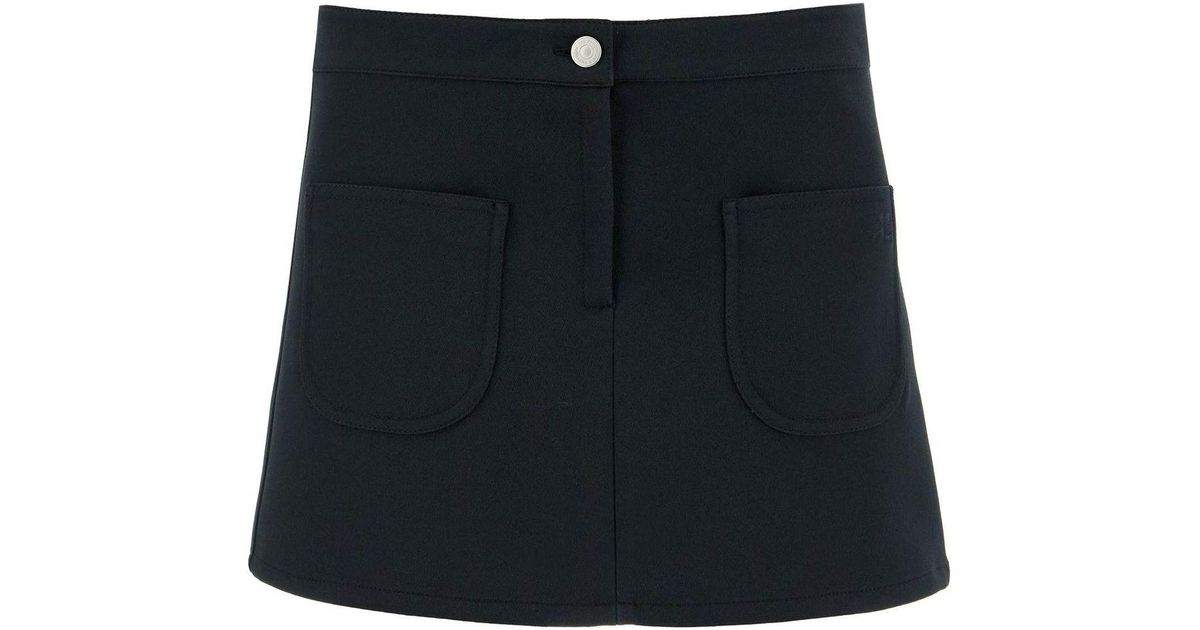 Courreges 2-Pocket Twill Mini Skirt in Black | Lyst UK