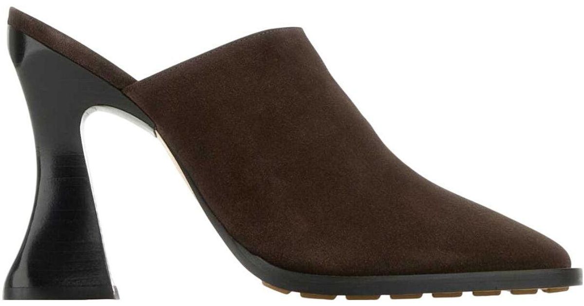 Bottega Veneta Suede Cha-Cha Mules in Brown | Lyst