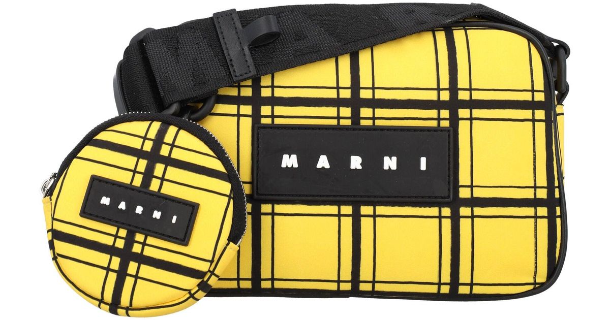 Marni Crossbody Check Bag in Yellow for Men Lyst