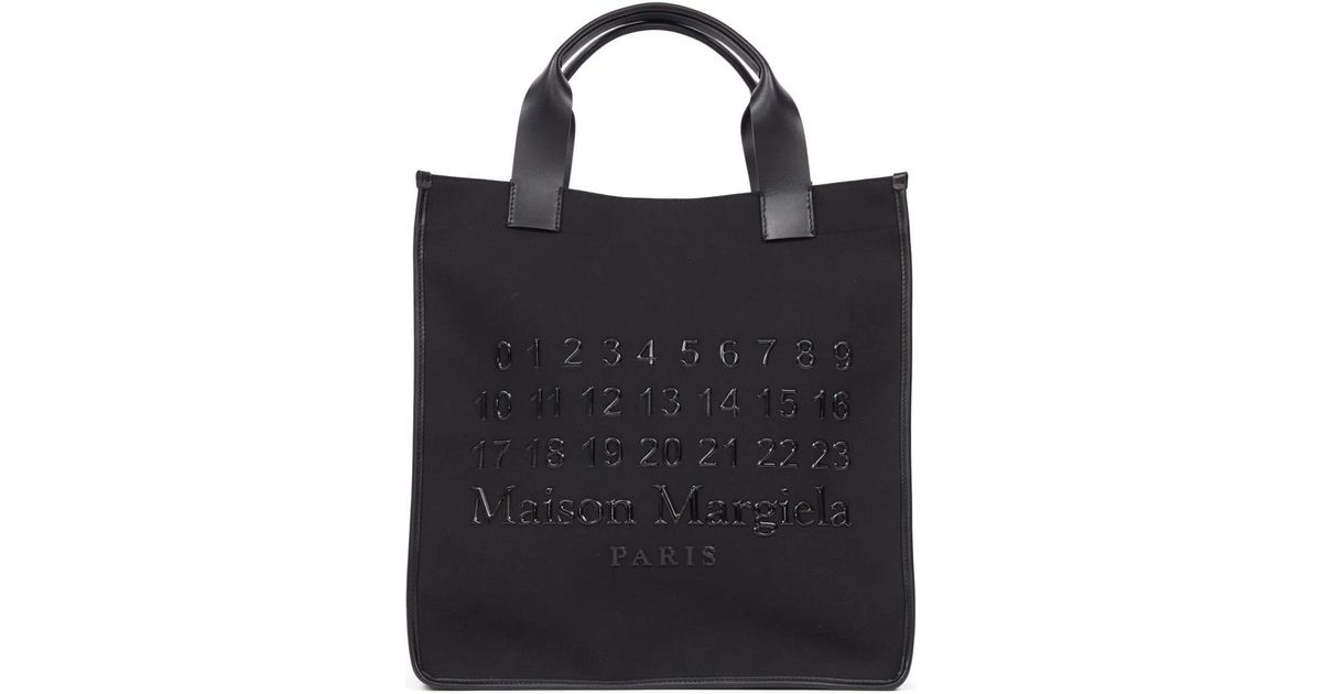 【Maison Margiela】 CABAS SHOPPING BAG VERTICAL Maison Margiela Cabas Vertical Shopping Bag In Black/black