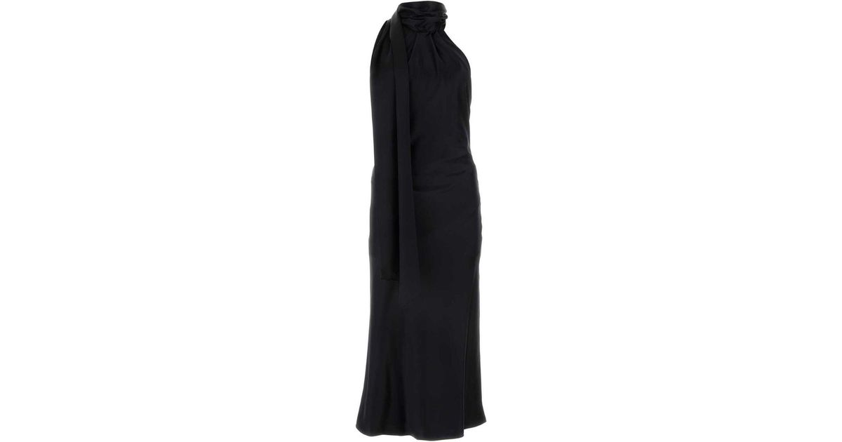 ワンピース MAX MARA BLACK SILK MOLI LONG DRESS Max Mara Silk Moli Long Dress in Black | Lyst