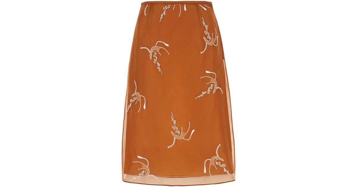 スカート PRADA Copper Organza Skirt Prada Copper Organza Skirt in Orange | Lyst