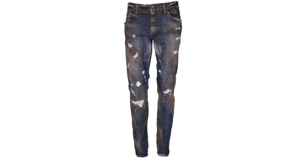Dolce & Gabbana Distressed Dolce&gabbana Jeans in Blue for Men | Lyst