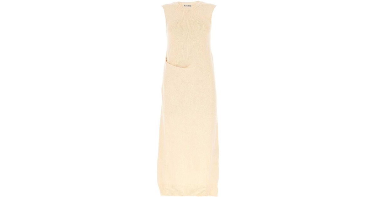 ワンピース Jil Sander Ivory japanese cotton dress Jil Sander Ivory Japanese Cotton Dress in Natural | Lyst