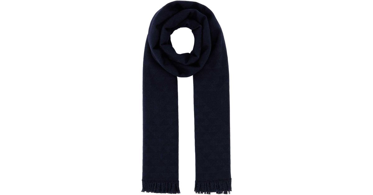 【送料&関税込】Prada Embroidered Cashmere Blend Scarf Prada Embroidered Cashmere Blend Scarf in Blue | Lyst