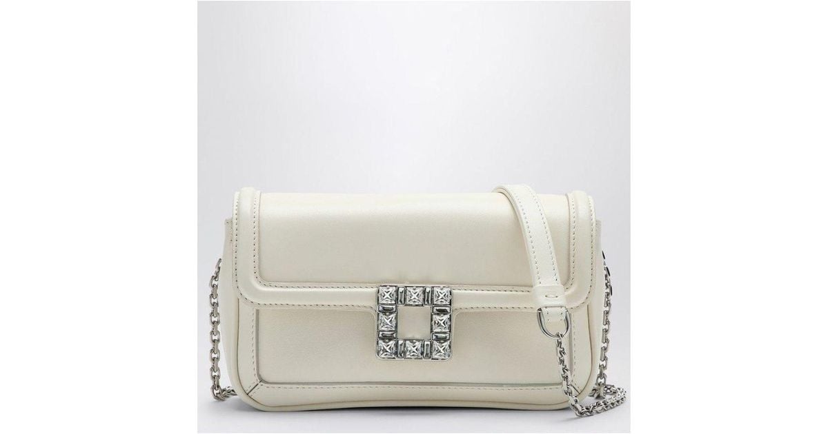 Roger Vivier Jeu De Fille Leather Clutch Bag in White | Lyst