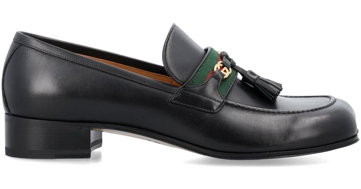 Gucci Tassels Loafer in Black for Men | Lyst