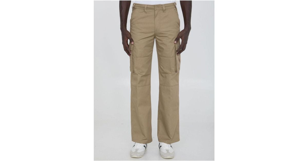 Celine Cotton Blend Cargo-Trousers in Natural for Men | Lyst