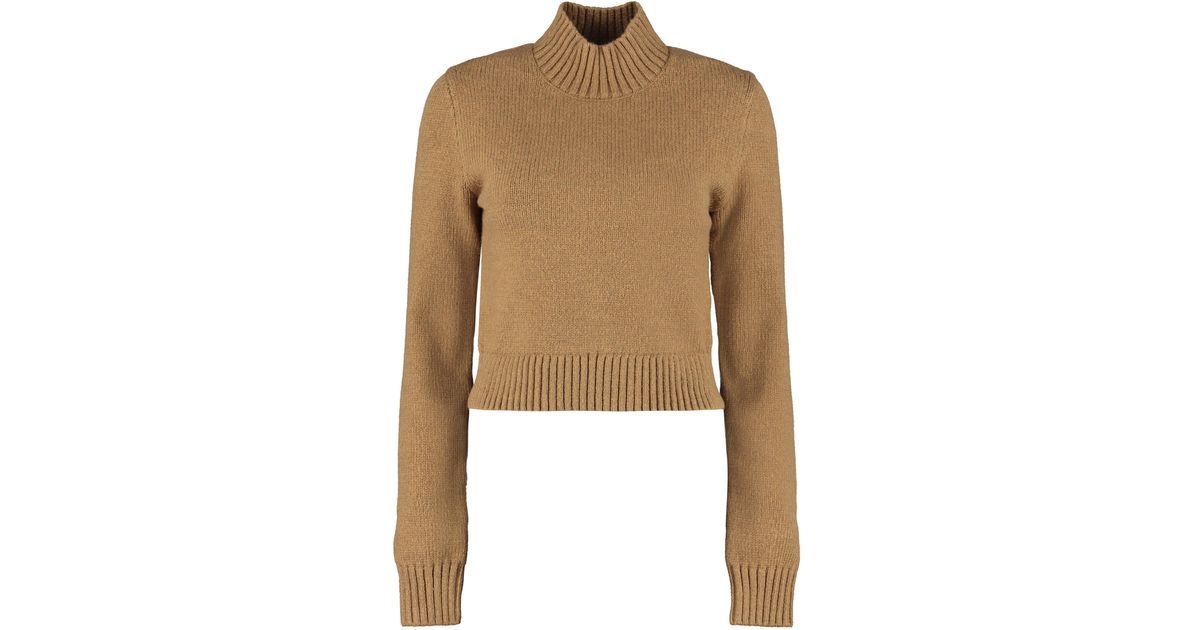 Burberry Long Sleeve Turtleneck in Natural | Lyst