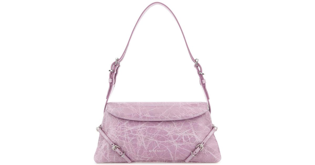 GIVENCHY LILAC LEATHER P’TIT VOYOU SHOULDER BAG Givenchy Lilac Leather Pâtit Voyou Shoulder Bag – LOZURI®