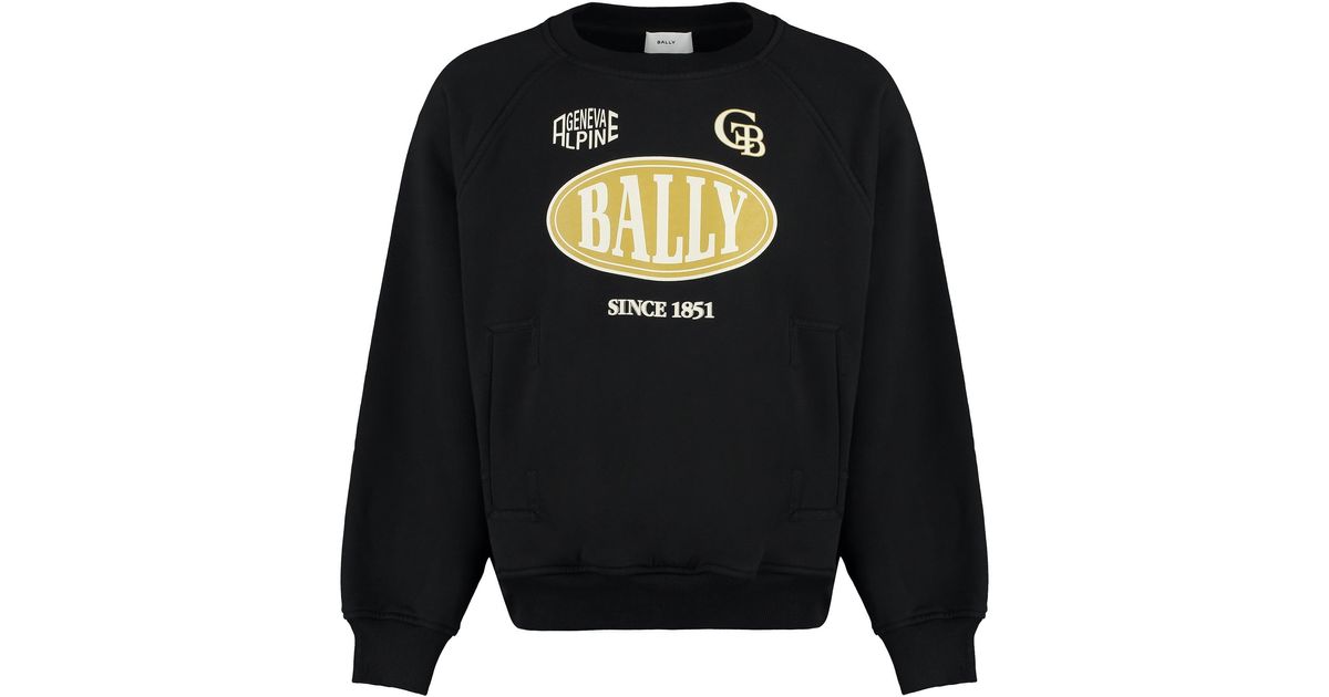 Bally Cotton Crew-neck Sweatshirt in Black for Men | Lyst