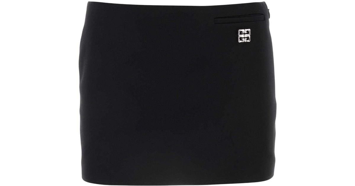 スカート GIVENCHY BLACK GRAIN DE POUDRE MII SKIRT Givenchy Grain De Poudre Mii Skirt | italist