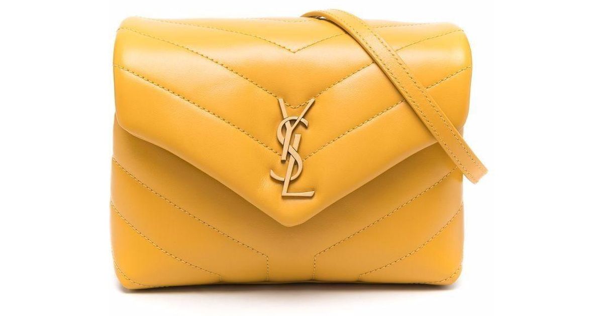 Saint Laurent Loulou Toy Quilted Strap Bag in Orange Lyst