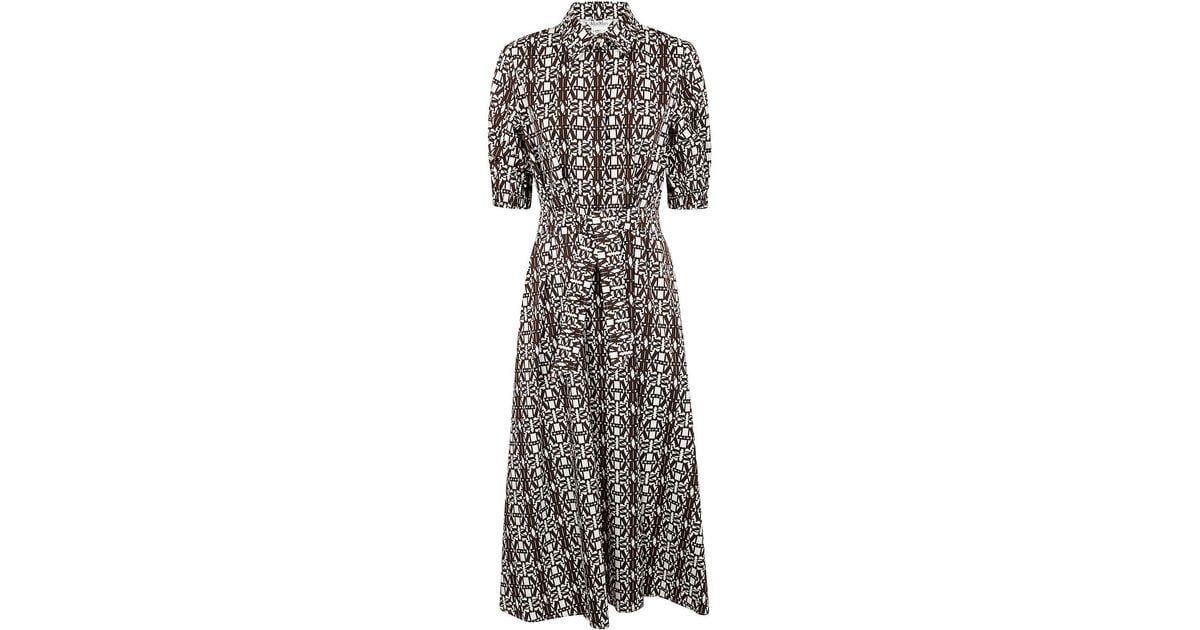 Max Mara Luxgi Printed Dress in Gray | Lyst
