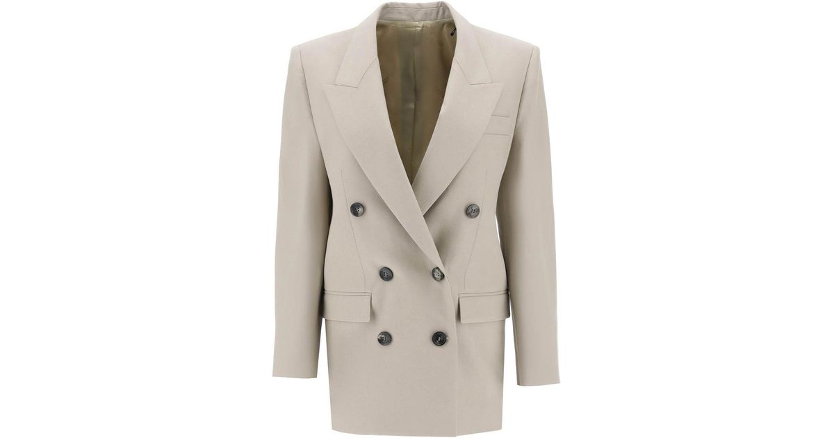 ジャケット ISABEL MARANT Sand Wool Nevimea Blazer ISABEL MARANT Nevimea double-breasted wool-twill blazer