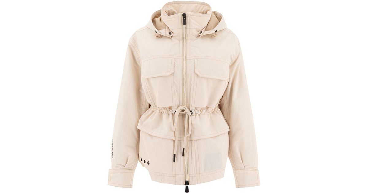 Moncler Nimba Hooded Field Down Jacket in Natural | Lyst