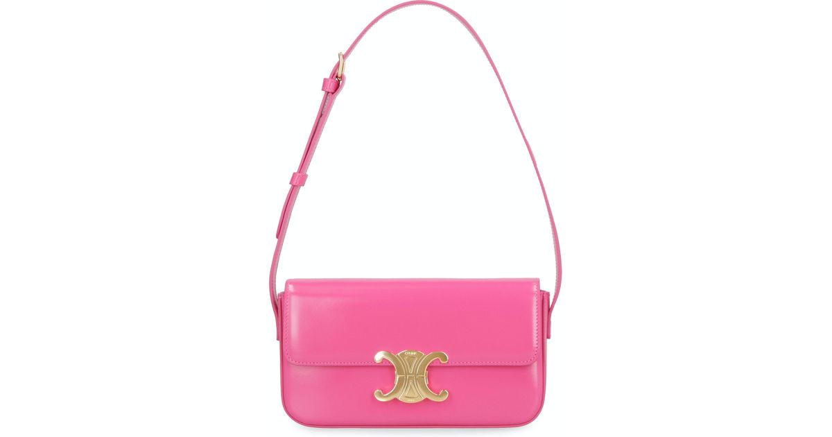 Celine Triomphe Shoulder Bag in Pink Lyst