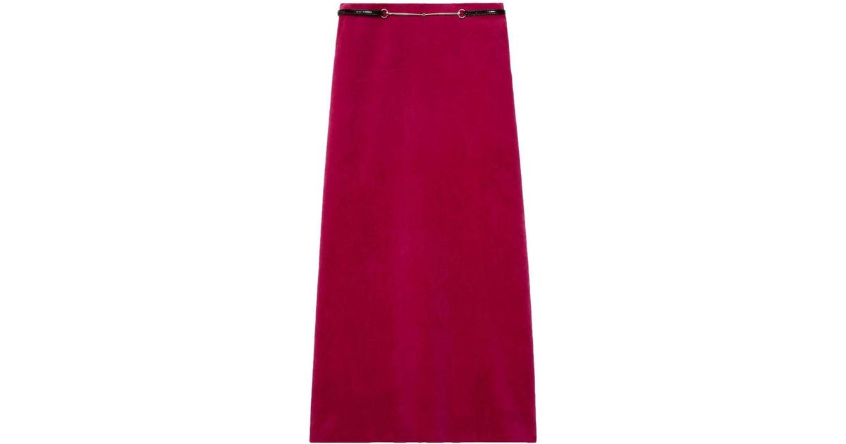 スカート Gucci Fuchsia Velvet Skirt Gucci Skirt Clothing In Fuchsia | ModeSens