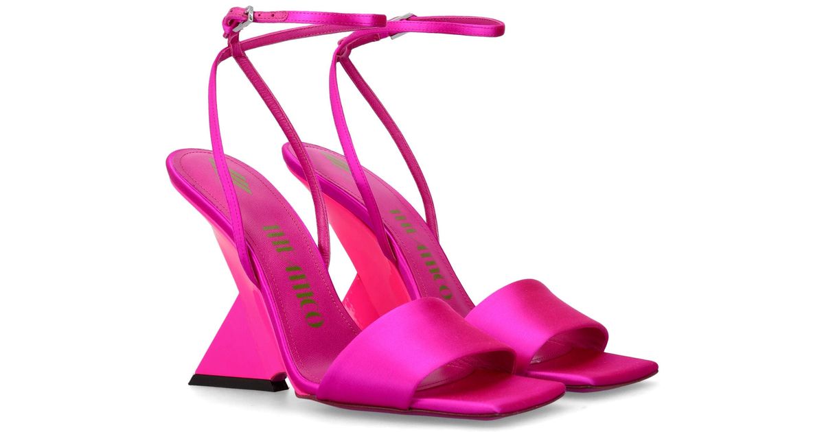 The Attico Cheope Satin Sandals in Pink | Lyst