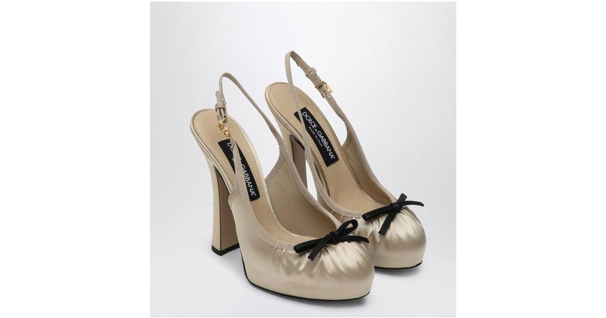 【関税&送料込】Dolce&Gabbana Cream Satin High Slingback Dolce&Gabbana Cream satin high slingback | TheDoubleF