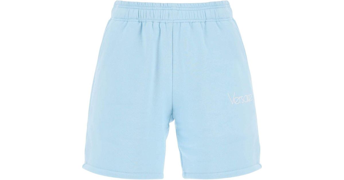 Versace Light- Cotton Shorts in Blue | Lyst