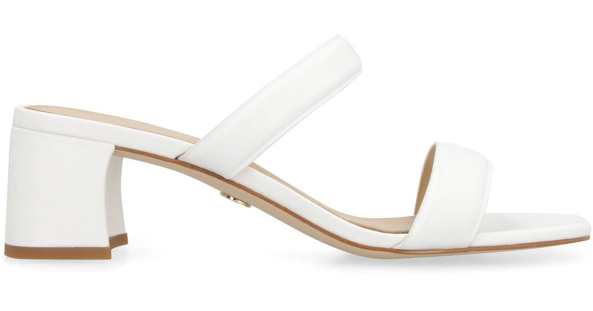 MICHAEL Michael Kors Jules Leather Mules in White | Lyst