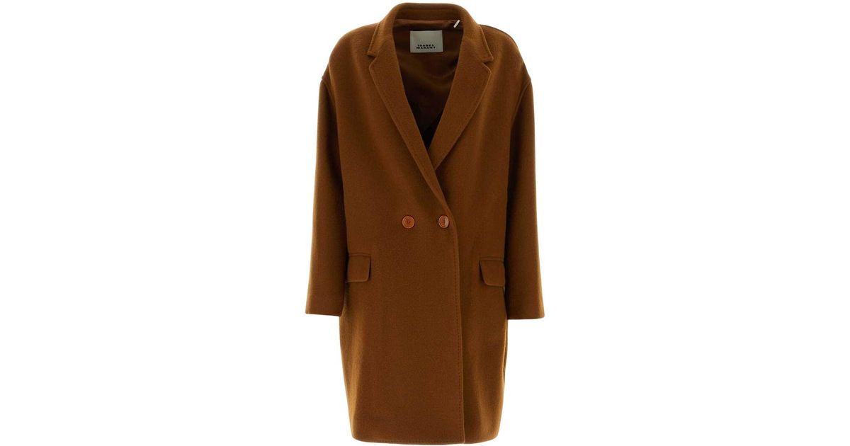コート Isabel Marant Brown wool blend Efegozi coat Efezia wool, cashmere and silk coat in brown - Isabel Marant