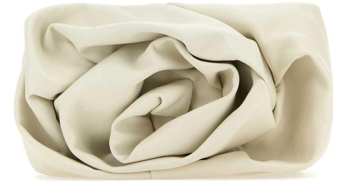 【関税&送料込】Burberry Ivory Nappa Leather Rose Clutch Burberry Ivory Nappa Leather Rose Clutch in Natural | Lyst