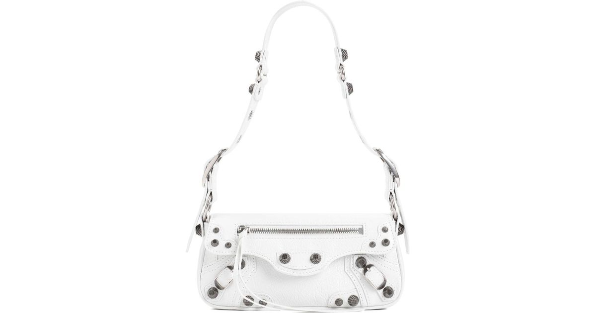 バレンシアガ LE CAGOLE SMALL SLING BAG WHITE ラムスキン Women's Le Cagole Sling Bag Small With Charms in White