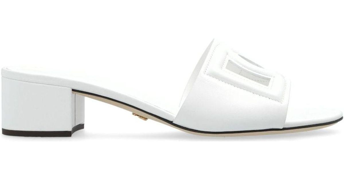 Dolce & Gabbana Calfskin Mule With Dg Millennials Logo in