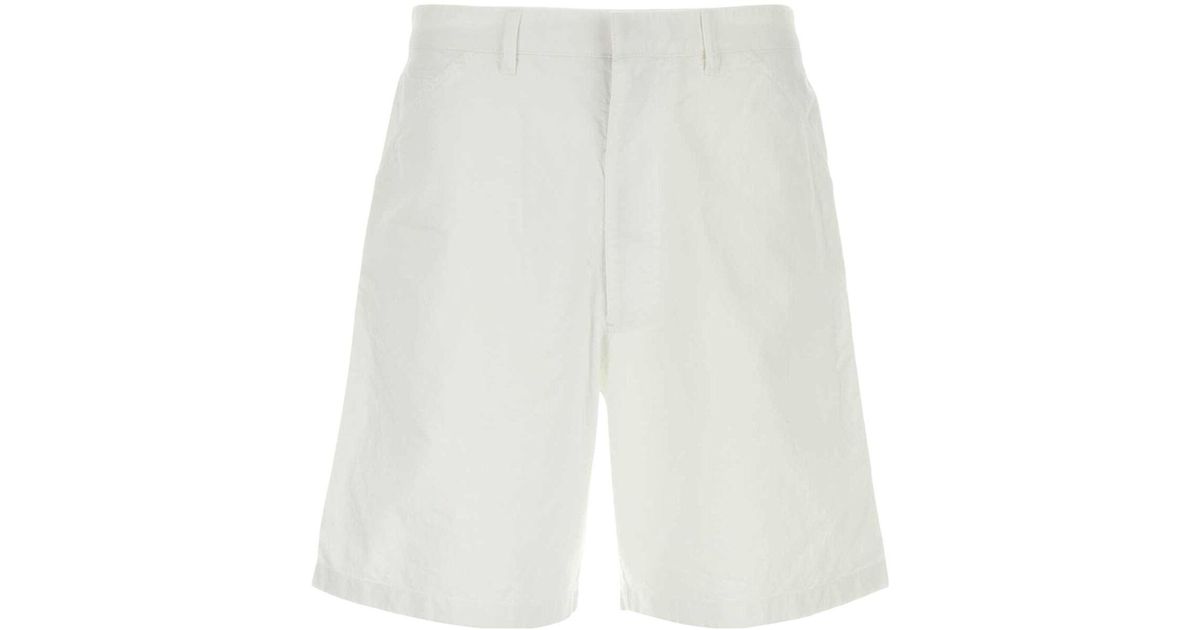 ハーフ・ショートパンツ Prada White Oxford Bermuda Shorts Prada Oxford Bermuda Shorts in White for Men | Lyst