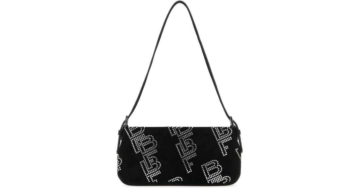 トートバッグ BY FAR Embellished Suede Dulce Shoulder Bag BY FAR Embellished Suede Dulce Shoulder Bag in Black | Lyst
