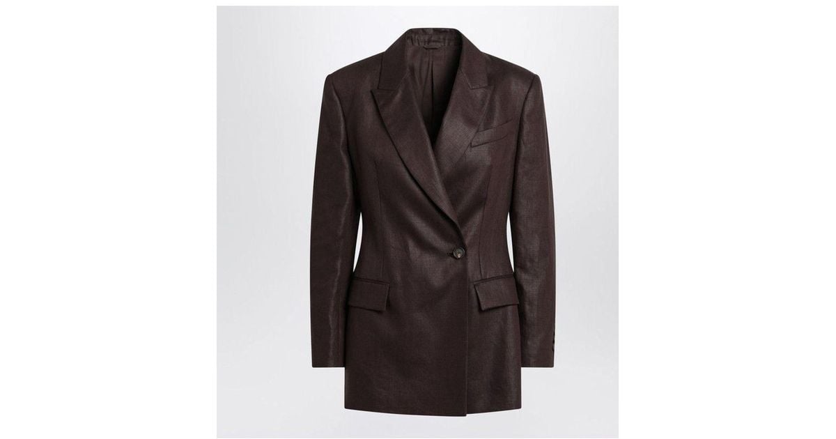 ジャケット BRUNELLO CUCINELLI FLUID TWILL JACKET WITH SHINY CUFFS Brunello Cucinelli Women Fluid Viscose And Linen Twill