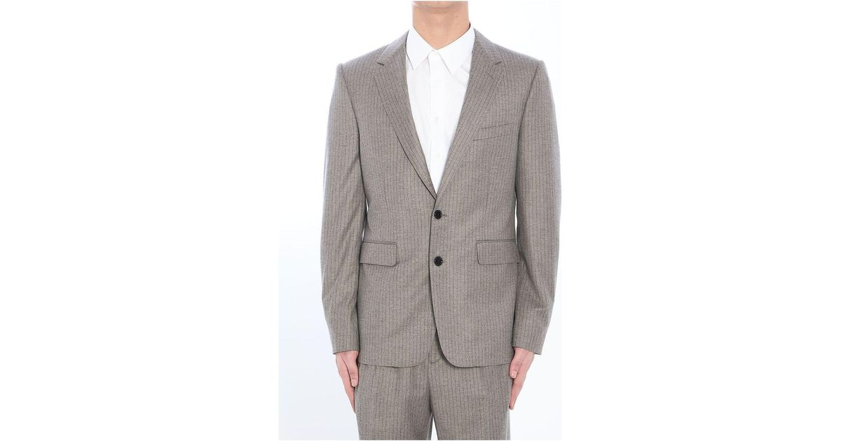 【関税&送料込】Celine Striped Single-Breasted Jacket Celine Striped Single-Breasted Jacket in Gray for Men | Lyst