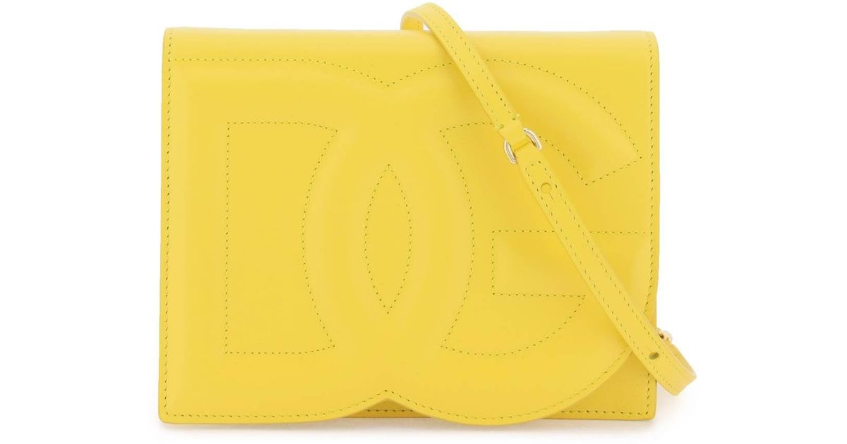 Dolce & Gabbana Leather Crossbody Bag in Yellow