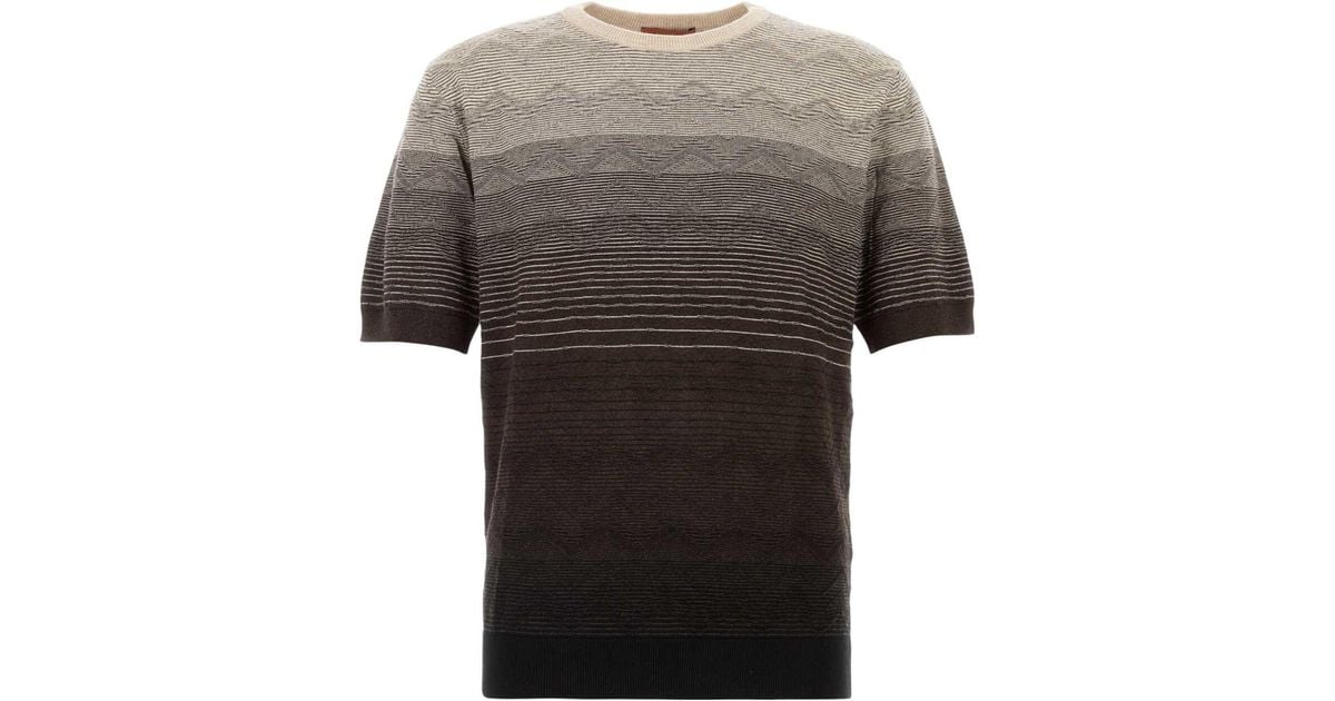 Tシャツ・カットソー MISSONI Embroidered Conto T-Shirt Missoni Embroidered Conto T-Shirt in Gray for Men | Lyst