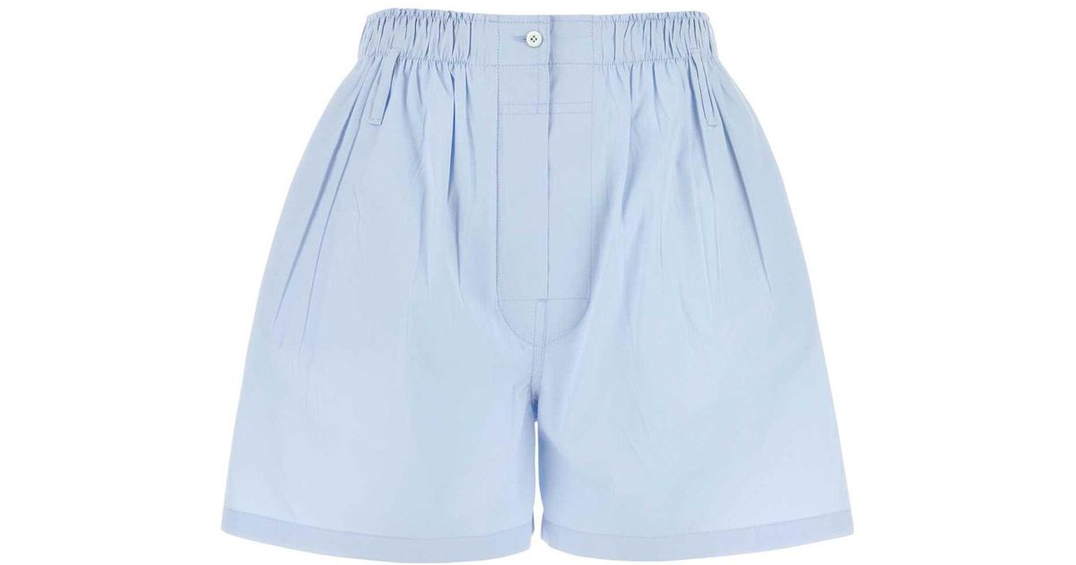 ショートパンツ PRADA Pastel light blue poplin shorts Prada Pastel Poplin Shorts in Blue | Lyst