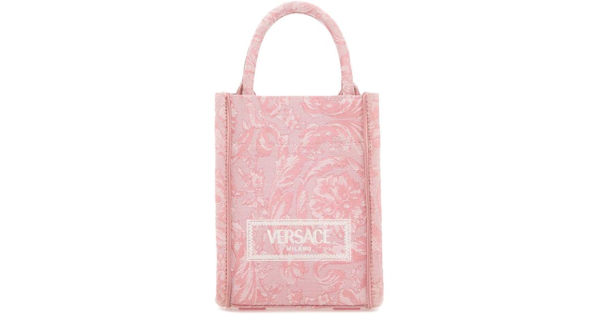 VERSACE Embroidered Fabric Mini Athena Handbag VERSACE Embroidered Fabric Mini Athena Handbag