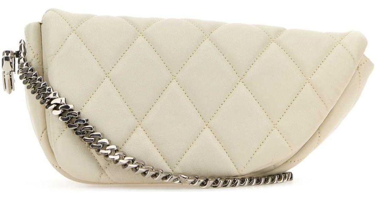 BURBERRY WHITE LEATHER SHIELD LOCK SHOULDER BAG