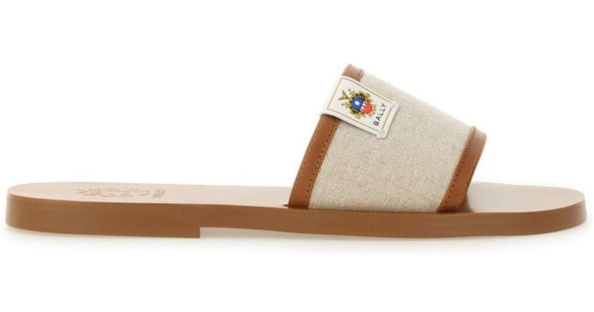 サンダル・ミュール Bally Slide Sandal Sollie Bally Slide Sandal Sollie in Natural | Lyst