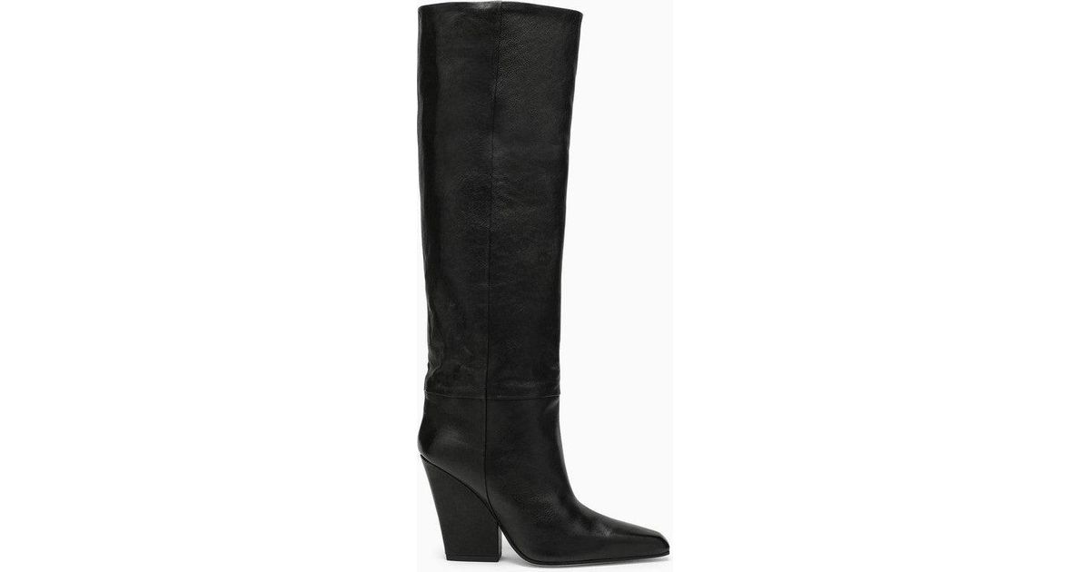 Paris Texas High Black Leather Boot Lyst