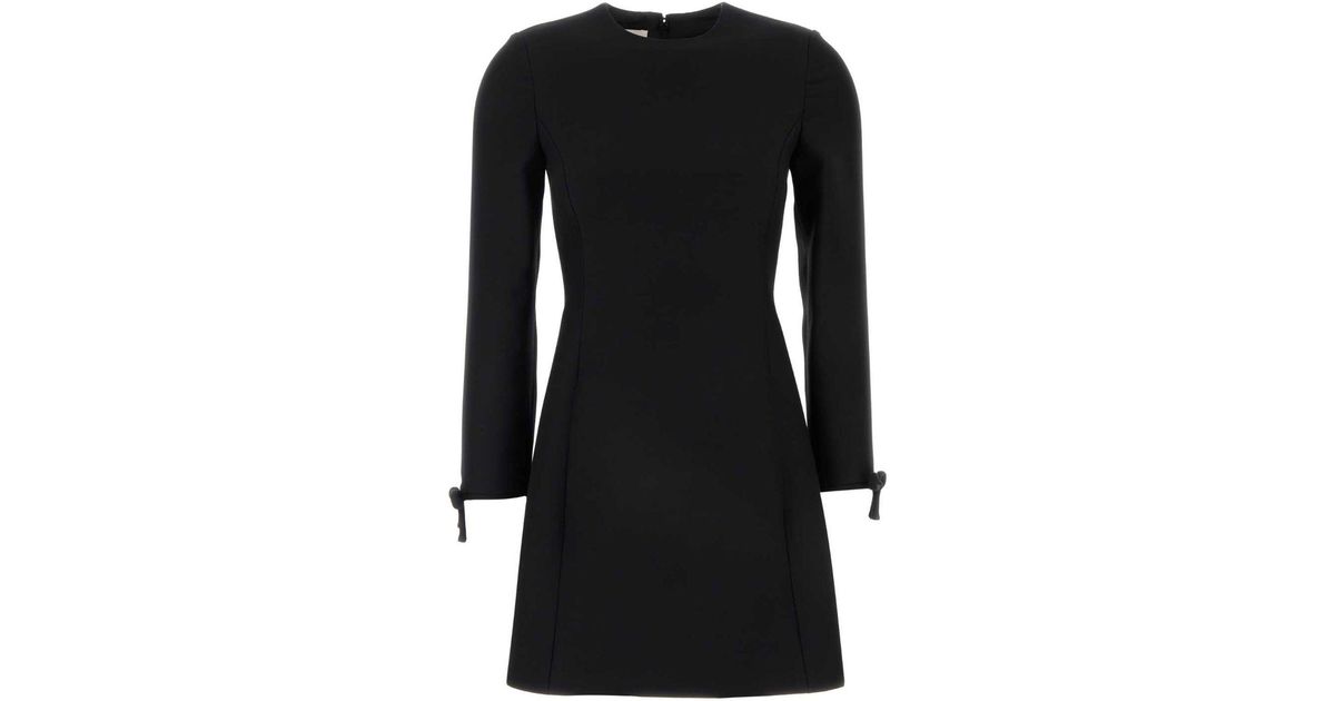 ワンピース VALENTINO GARAVANI Black Wool Blend Dress Valentino Garavani Wool Blend Dress in Black | Lyst