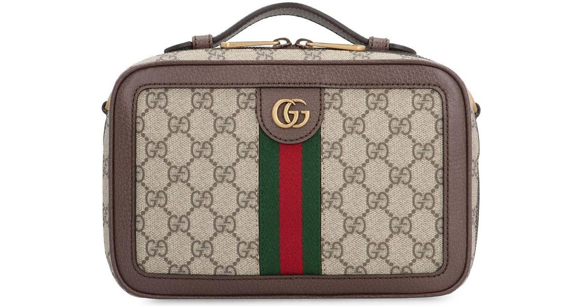 Gucci Men's Ophidia GG Supreme Fabric and Leather Wallet Beige