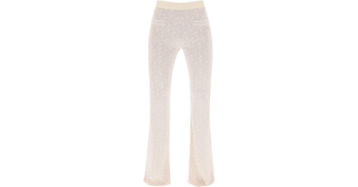 パンツ PALM ANGELS MONOGRAM JACQUARD KNIT TROUSERS Palm Angels monogram-jacquard Knitted Trousers | Neutrals