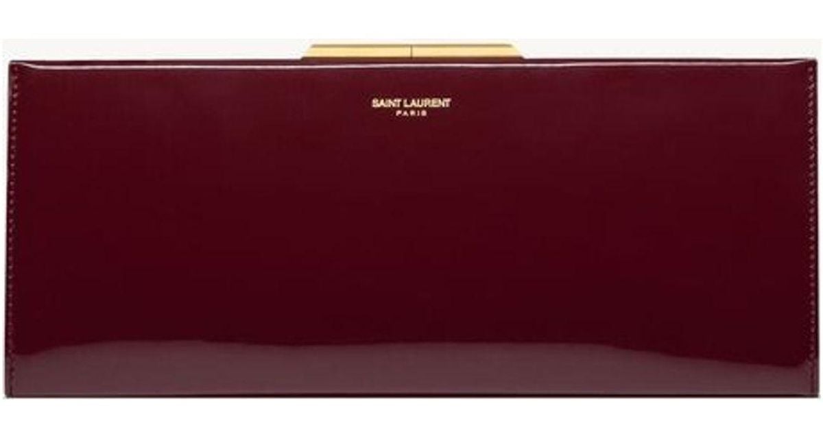 Saint Laurent Diamond Clutch Bag in Red | Lyst