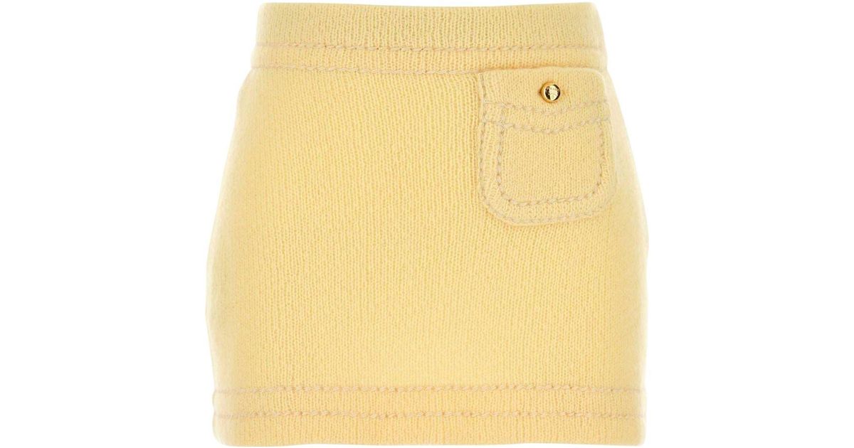 ミニスカート PRADA YELLOW CASHMERE MINI SKIRT Prada Cashmere Mini Skirt in Yellow | Lyst