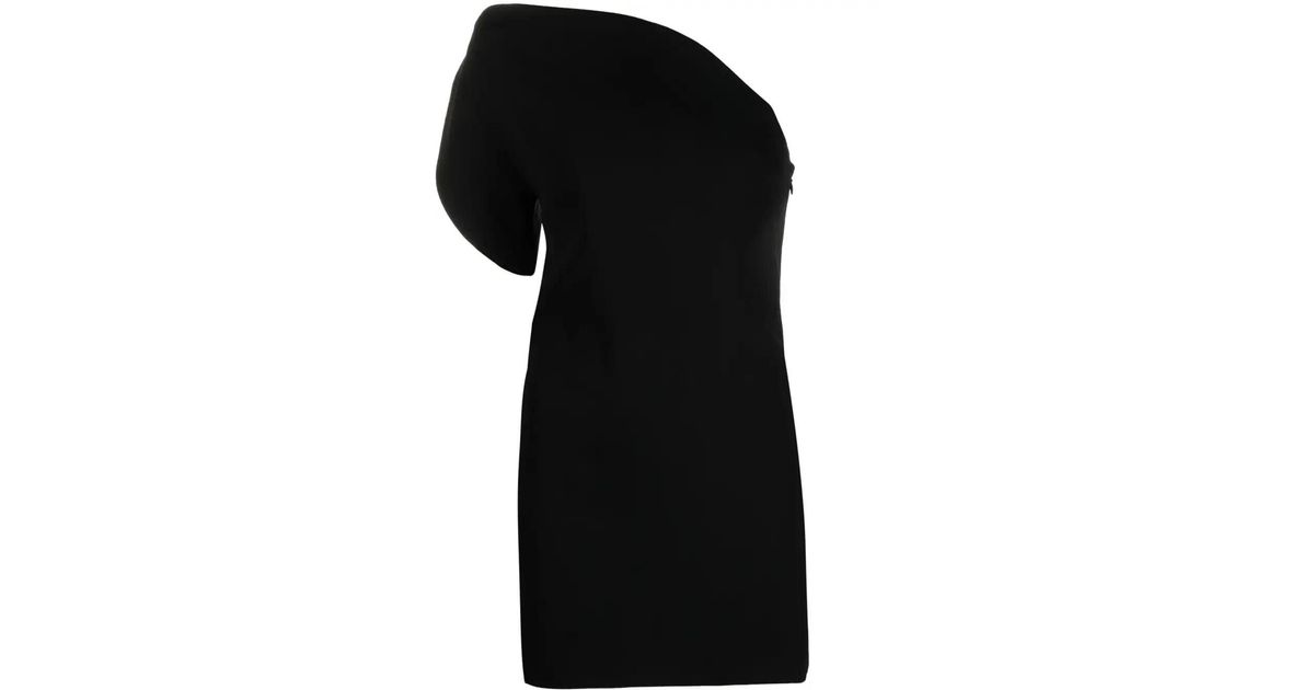 Roland Mouret Asymmetric One-shoulder Mini Dress in Black | Lyst