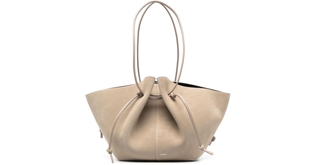 Yuzefi Large Mochi Suede in Natural Lyst UK