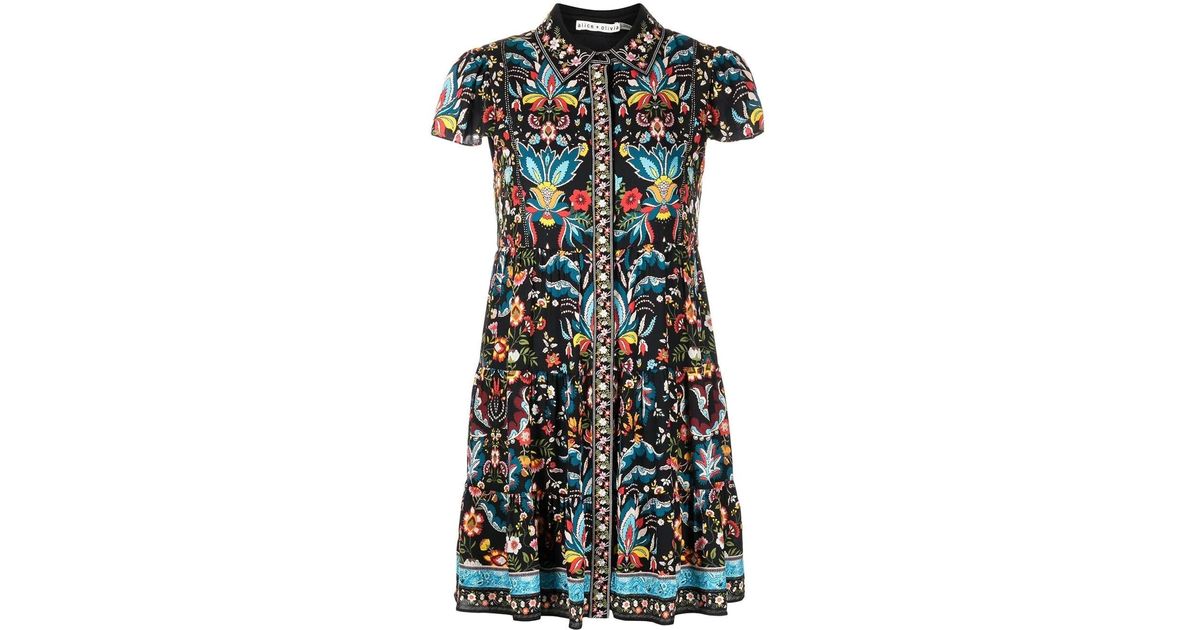 Alice + Olivia Meeko Floralprint Shirt Dress Lyst